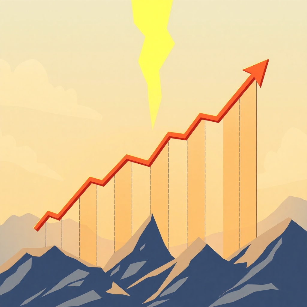 Stylized image depicting a credit score graph plummeting downwards. Resolution: 4K, highly detailed