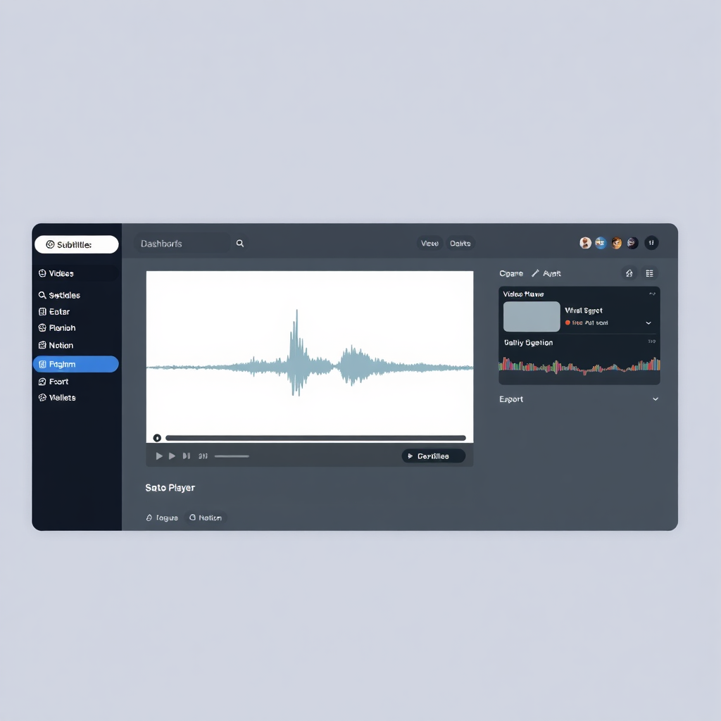 Stora dashboard interface showing subtitle editing