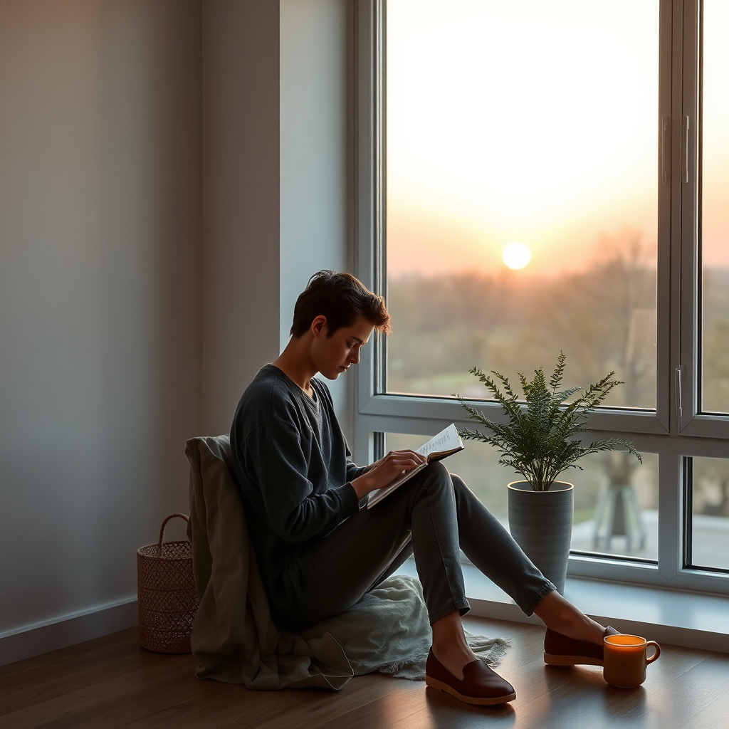 Calming sunrise-toned scene representing confidence and renewal