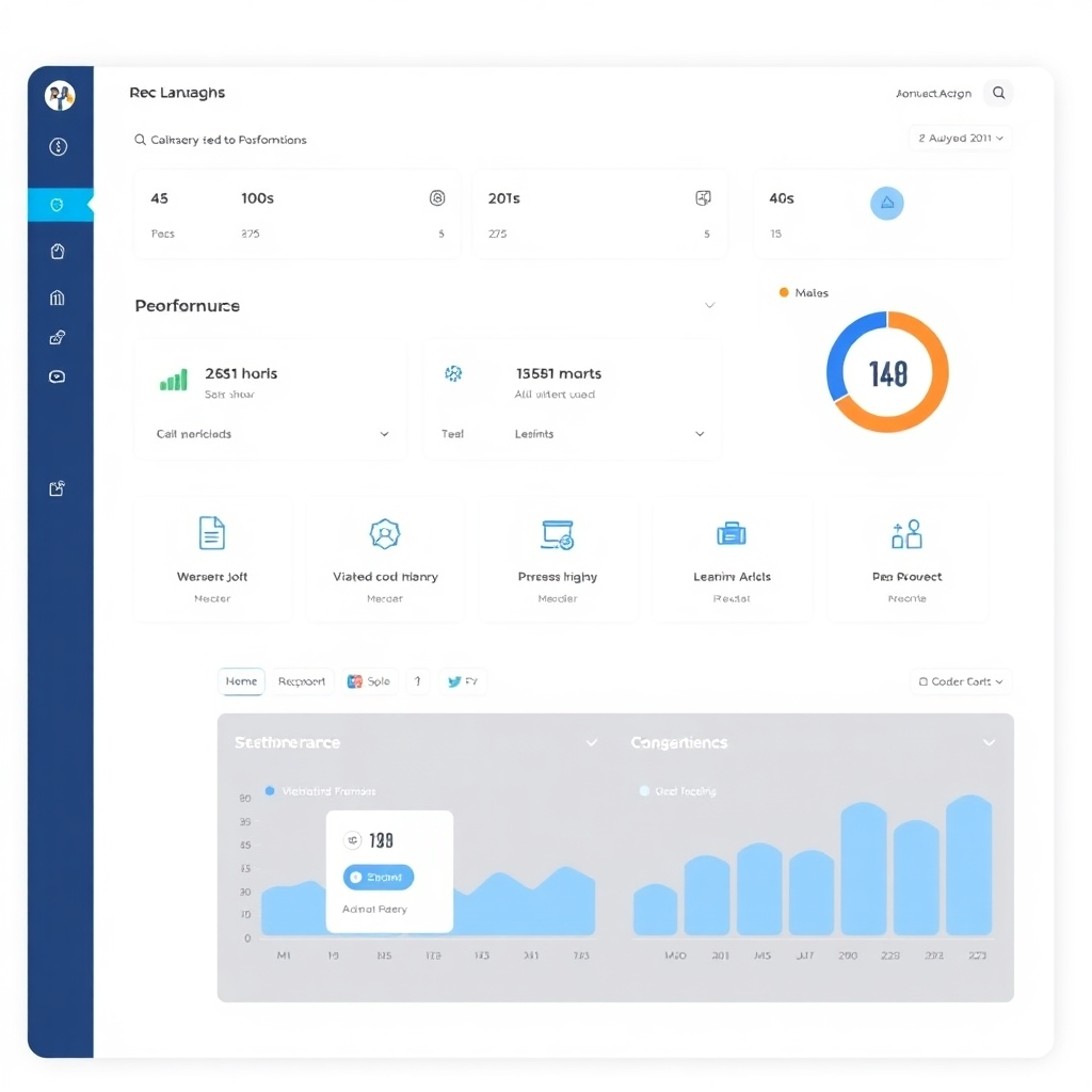 A clean and intuitive website management dashboard, showcasing various tools and features. The dashboard is easy to navigate and provides a clear overview of website performance.