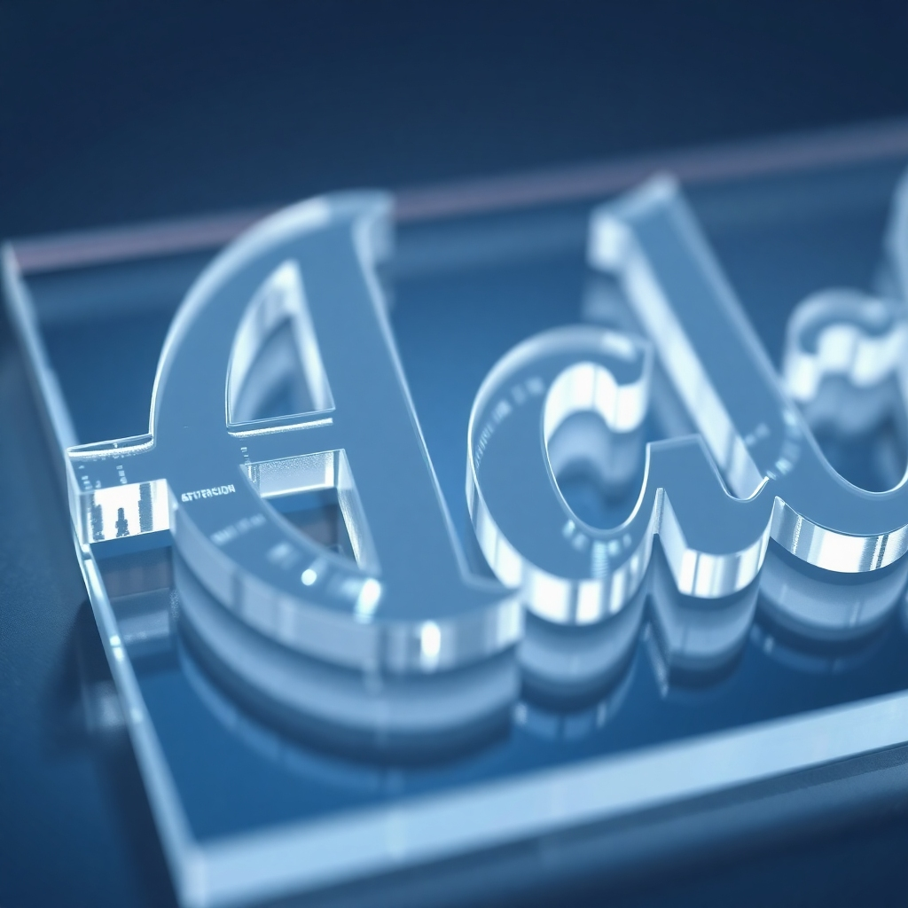 A close-up, high-resolution photorealistic image of a laser-cut acrylic piece showcasing incredibly fine details.  The image should highlight the sharp, clean edges and precision of the cut, perhaps showing intricate patterns or lettering with microscopic details visible. The acrylic should be illuminated to show its translucency and clarity. The background should be a neutral color to emphasize the acrylic piece.
