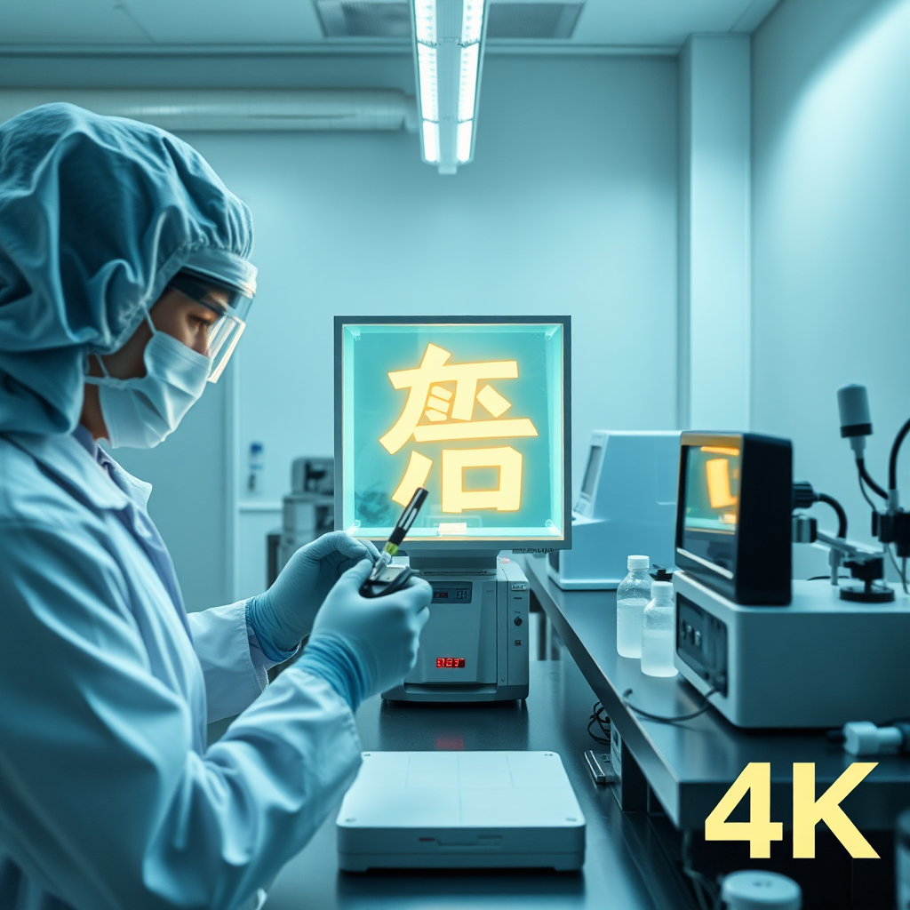 A laboratory setting with scientists testing 'ปลาส้ม' for quality and safety. Show the use of modern testing equipment. Emphasize the rigorous testing process. Use clean, sterile lighting. 4K resolution.