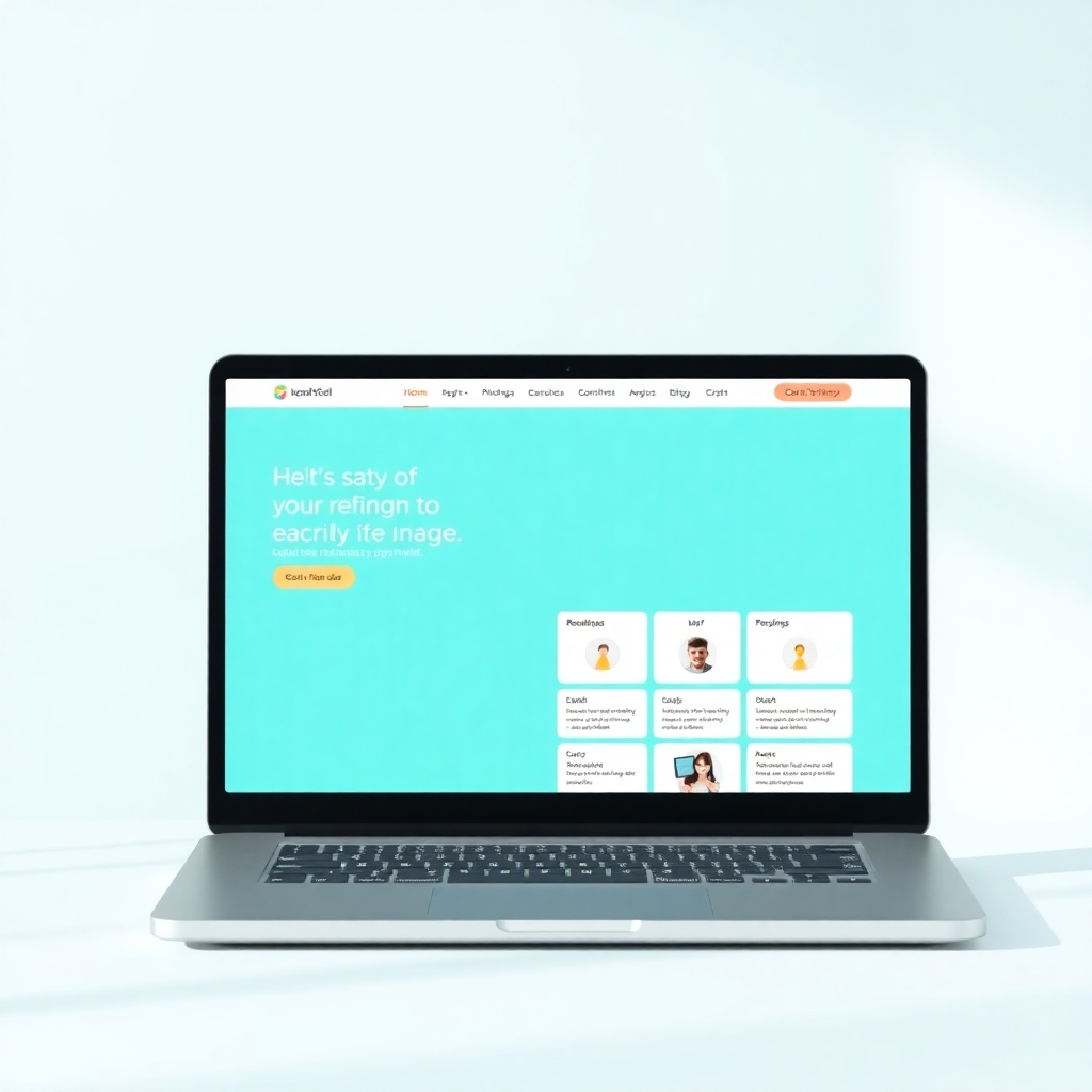 A photorealistic image of a simple, intuitive website interface showcasing the easy-to-use features. The composition should highlight the user-friendliness of the platform. The lighting should be clear and bright, emphasizing visibility and clarity. The color palette should be calming and functional. The camera angle should be straight on, providing a clear view of the interface. The relevant props should include a laptop or desktop computer displaying the website. Technical specs: 4K resolution, high quality
