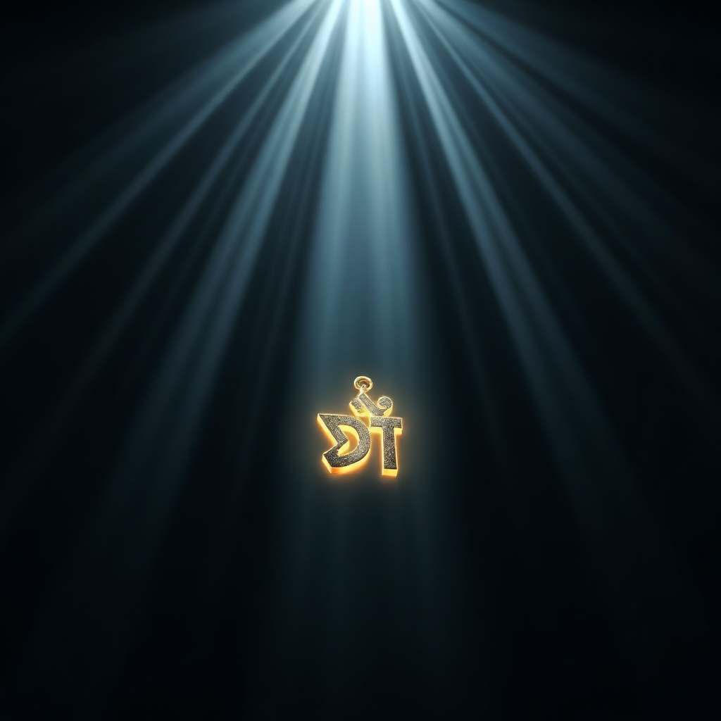 A photorealistic image of light streaming down from the heavens and illuminating an "อักขระมันตรา" amulet. The light is depicted as pure and divine, representing the power of the sacred. The background is dark and mysterious, emphasizing the contrast between the light and the darkness. Camera angle: low-angle shot, emphasizing the height and power of the light.