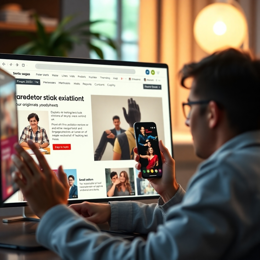 A photorealistic image showcasing a website with strategically placed ads that are seamlessly integrated into the content, maintaining a clean and user-friendly design. The ads should visually complement the website's aesthetic. The image should emphasize user engagement with both content and ads.