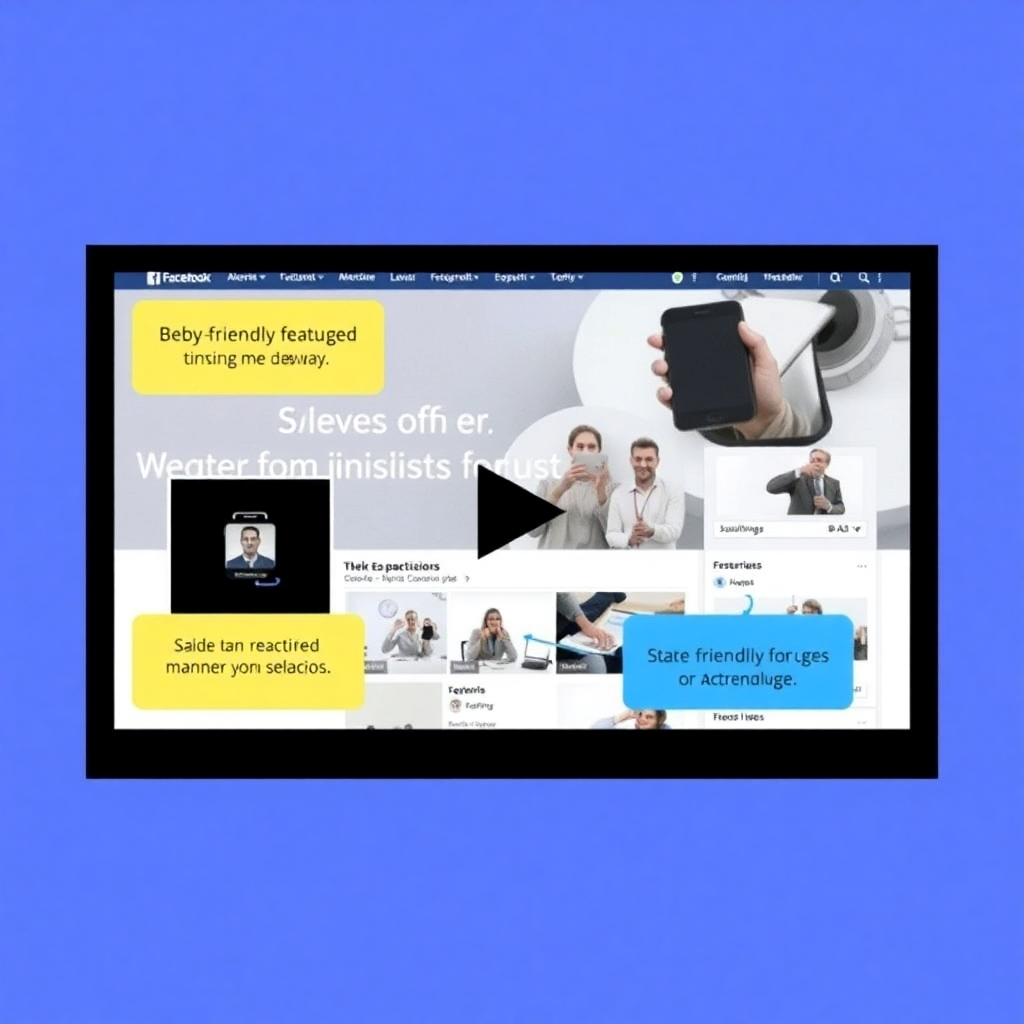 A screen recording or mockup demonstrating the user-friendly features and functionalities of a professionally designed Facebook page. Showcase ease of use.