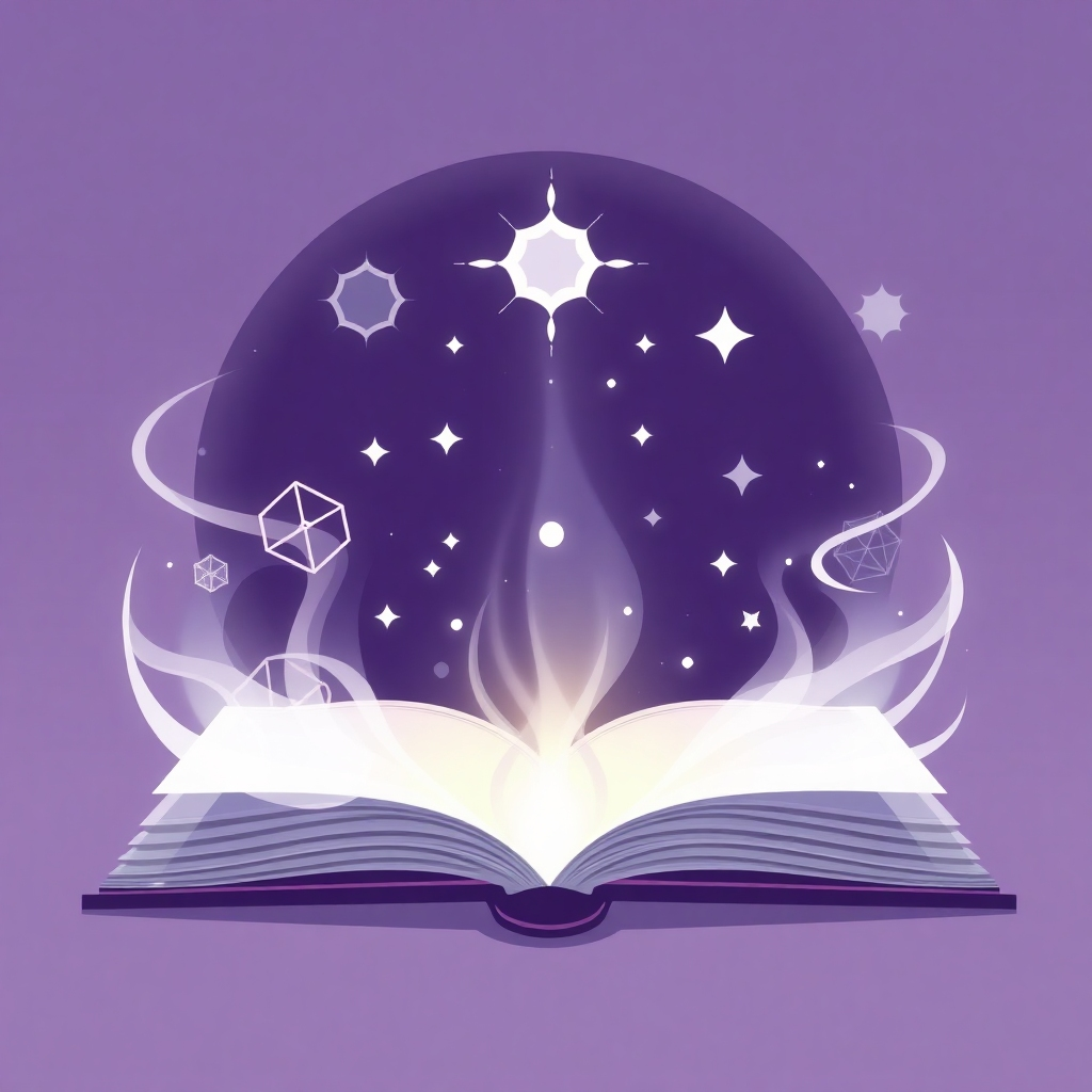 Stylized image of an open oracle card deck, radiating a soft, ethereal glow. Geometric shapes and abstract patterns float around the cards, representing intuition and heightened awareness. The color palette is muted and mystical, with shades of purple, blue, and silver. The image evokes a sense of inner wisdom and spiritual connection.