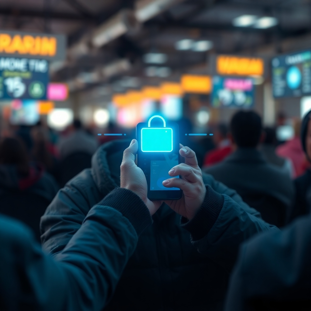 A photorealistic image depicting a team of diverse strategists collaborating on various devices (laptop, tablet, smartphone) to develop a sophisticated monetization plan. The screen displays graphs, charts, and key performance indicators. The background should feature a cityscape, emphasizing financial success and growth.