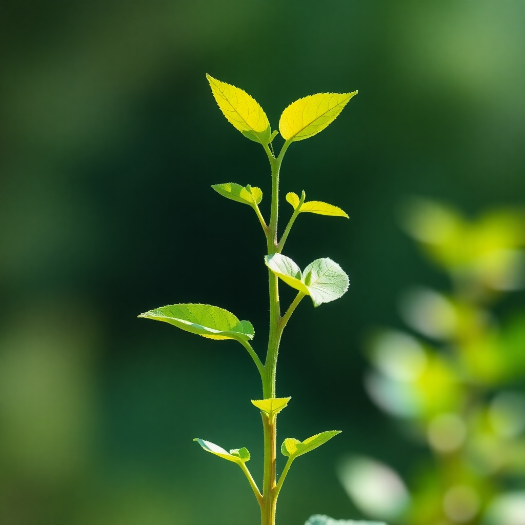 A photorealistic image of a growing plant, symbolizing business growth, with each leaf representing a G-Company module. The plant is healthy and thriving, showcasing the scalability and adaptability of the software. The overall image should be bright, natural, and evoke a sense of growth and success.
