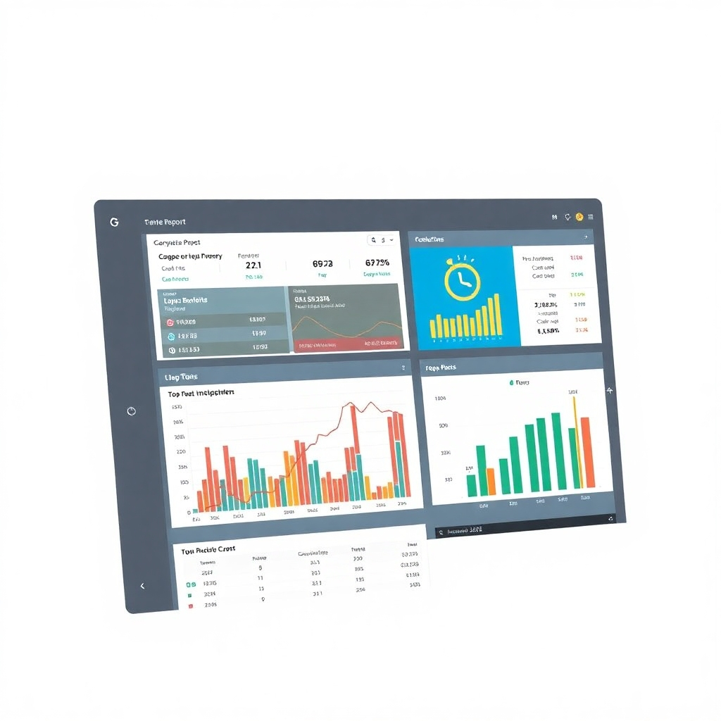 A photorealistic image showcasing a sample report generated by the G-Repair module.  The report should be visually appealing and easy to read, showing key metrics clearly.