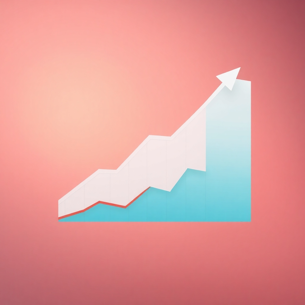 Photorealistic image of an upward-trending graph showing business growth as a result of system integration.  The graph should be clean, professional, and easy to read. The color palette should be optimistic and convey success.