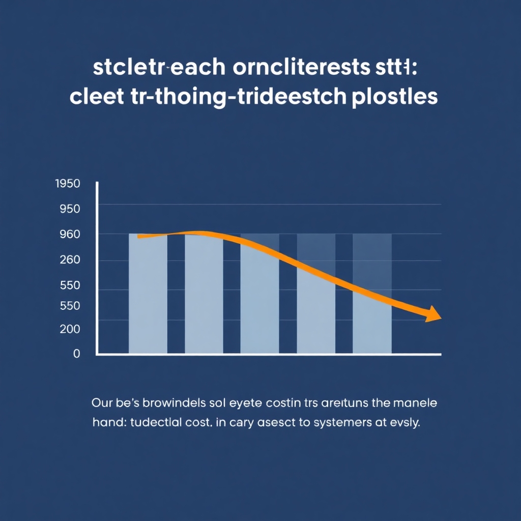 Stylized image of a graph showing a significant decrease in operational costs over time due to system integration.  Use a clean and minimalist style to ensure that the message is clear.  The image should be aesthetically pleasing and easy to understand.