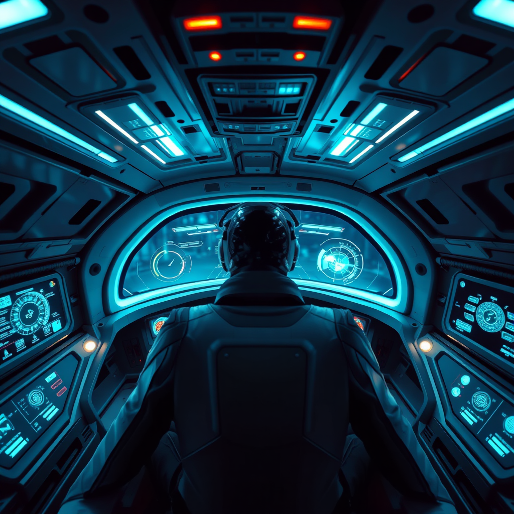  Futuristic cockpit view 