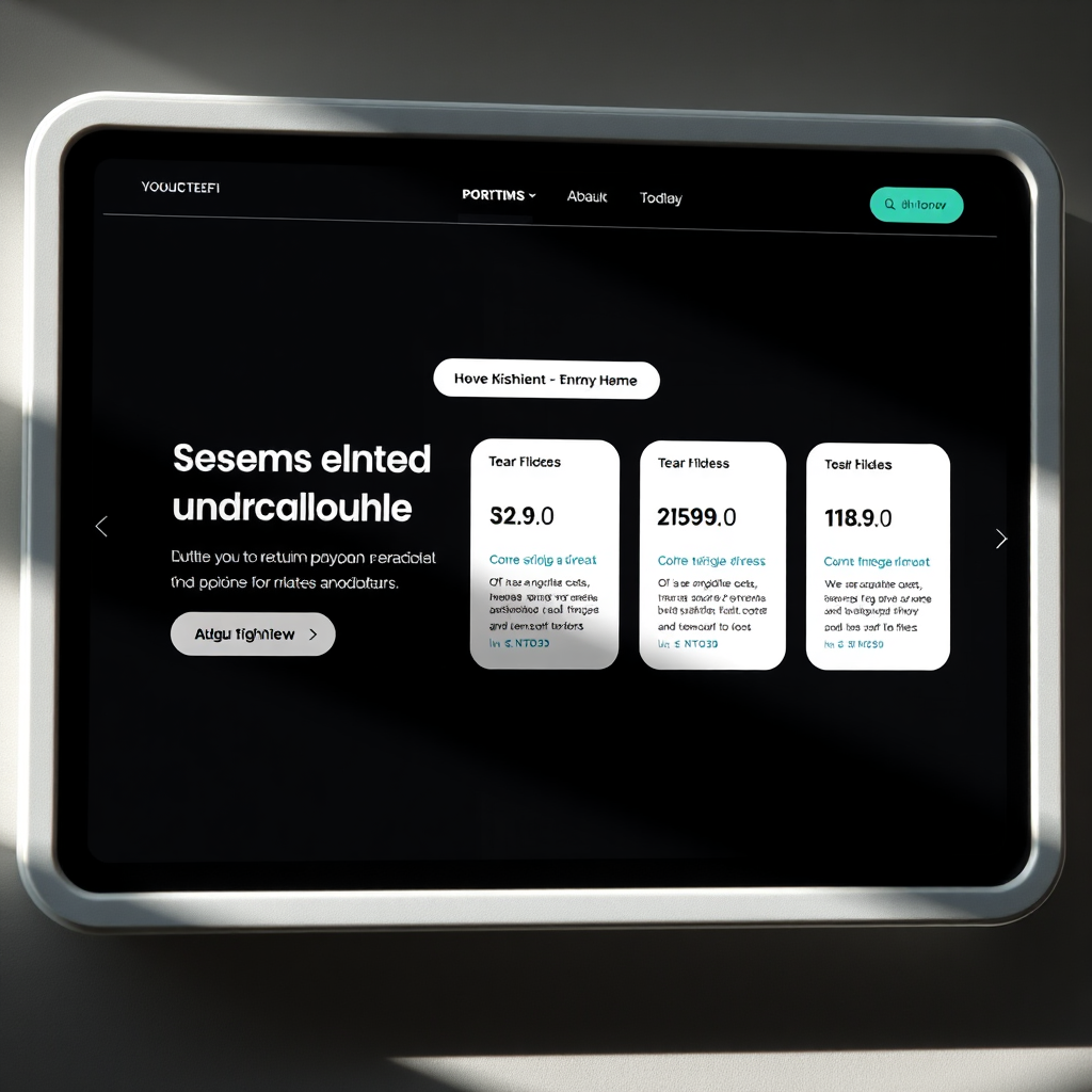 UI mockup in a framed device