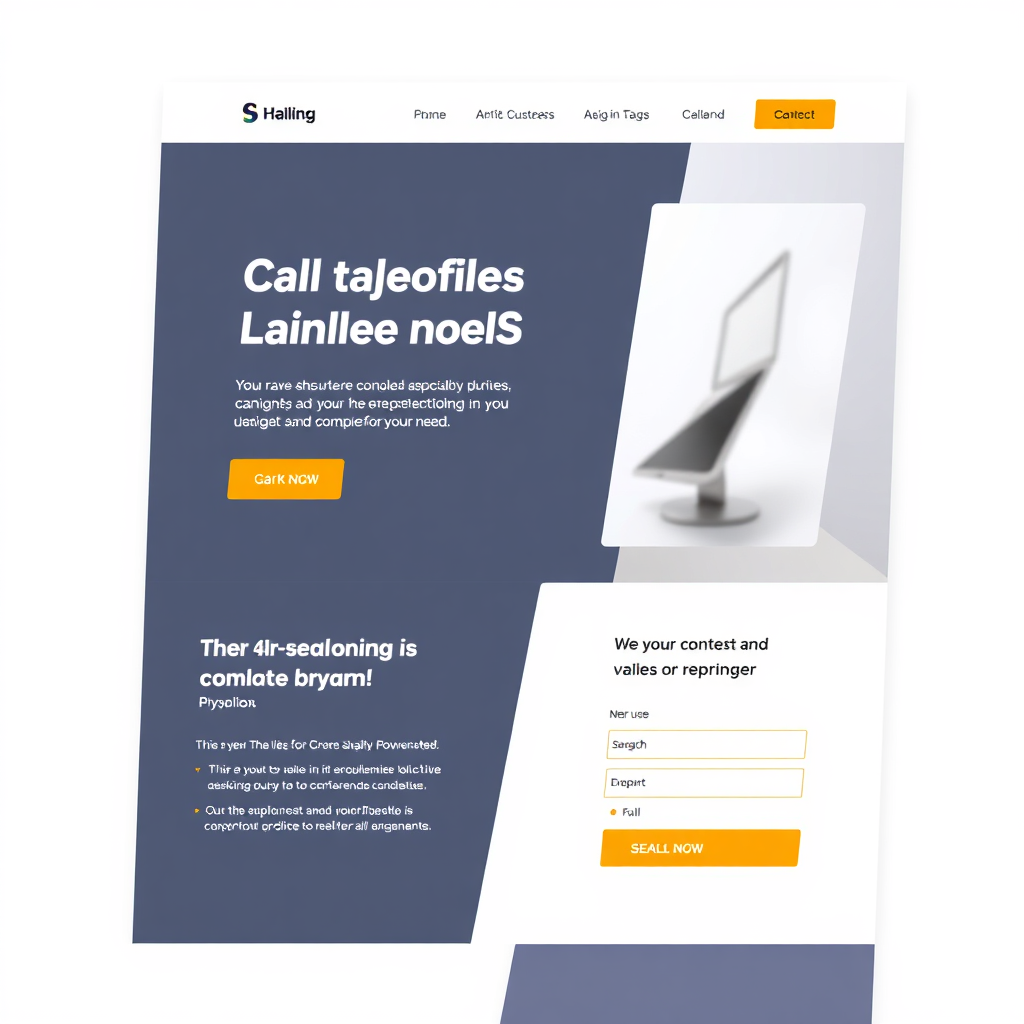 A clean and modern landing page design with a prominent phone number and call-to-action button. The design should be visually appealing and user-friendly, emphasizing a seamless conversion process. Use a 4K resolution and a minimalist style with white space.