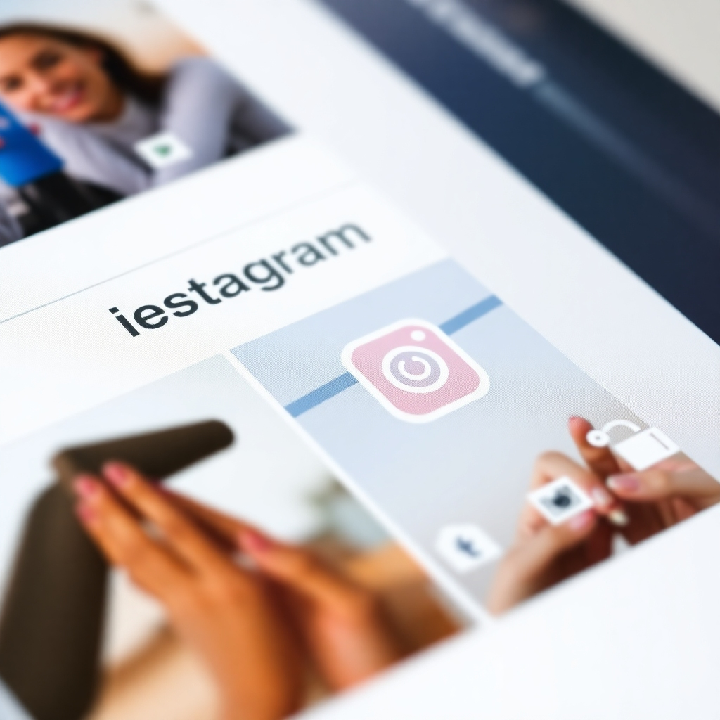  A photorealistic close-up of a website showcasing a seamlessly integrated social media feed (e.g., Instagram) displayed elegantly within the website layout. Include prominent, clearly visible share buttons for different social platforms. The image should highlight the smooth transition and intuitive user experience between the website and social media feeds. High resolution, clean and modern design.