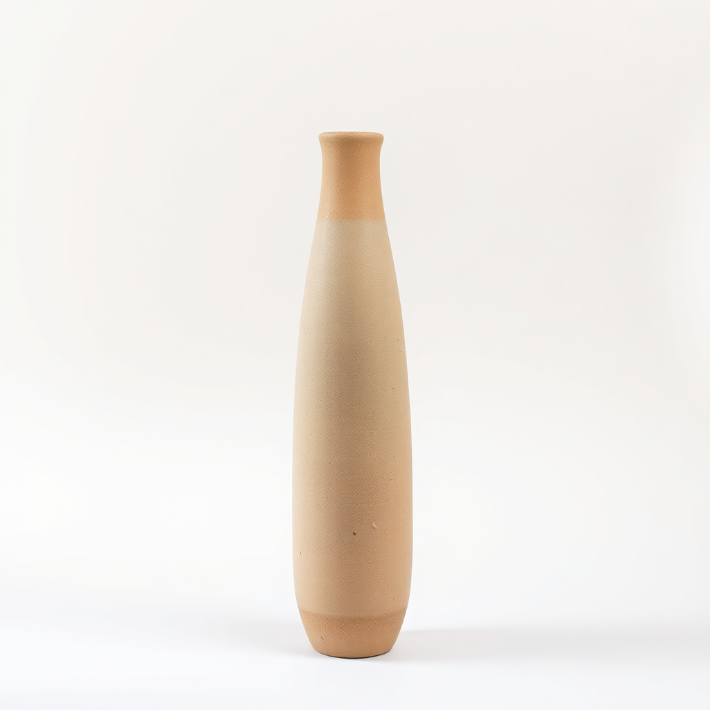 Tall textured clay vase