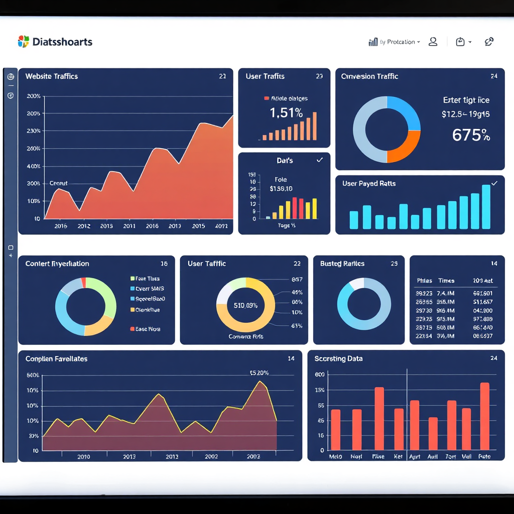 Dashboard with website analytics