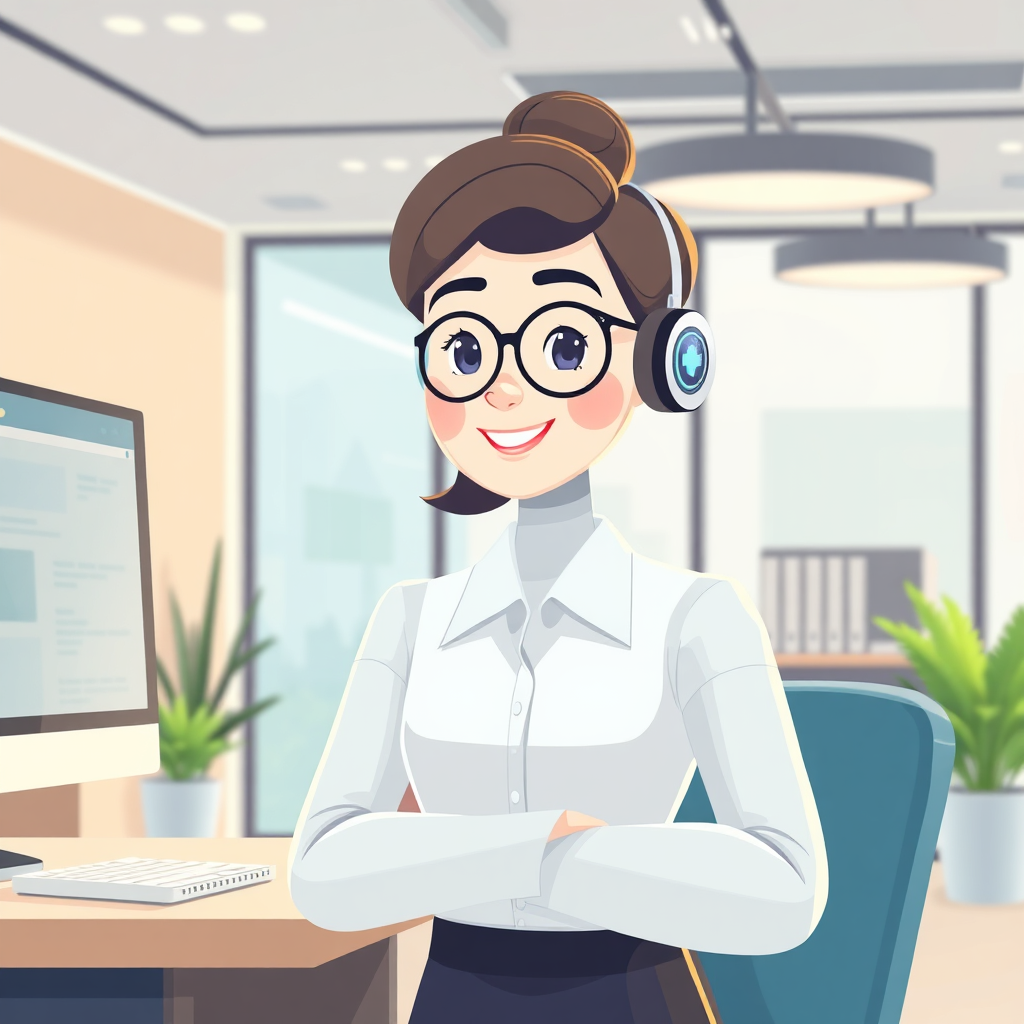 A friendly AI assistant avatar