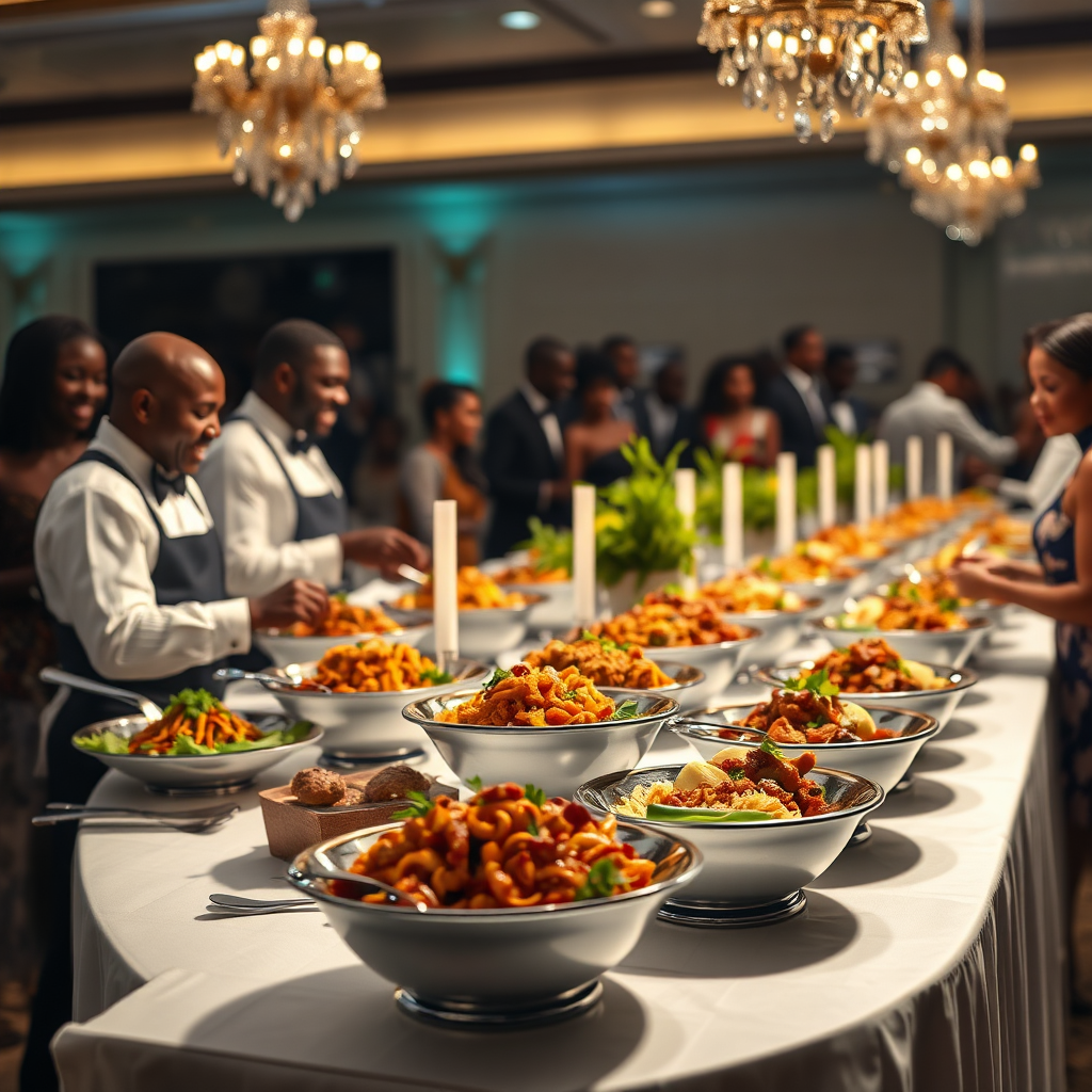 Catering setup at an event
