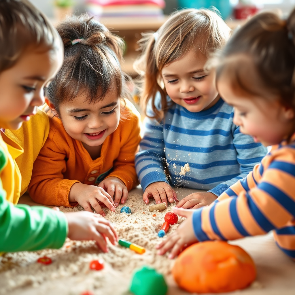 Children playing with sand