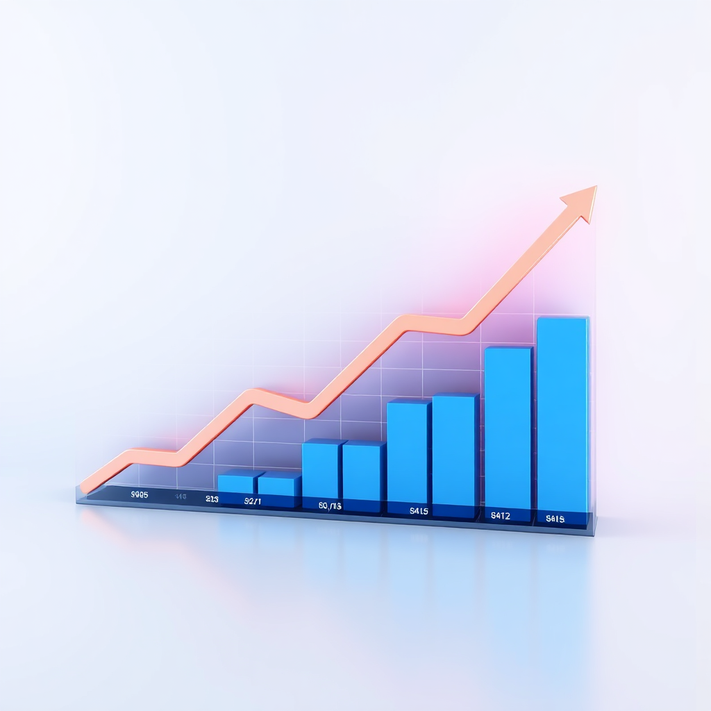 Graphs showing upward trend