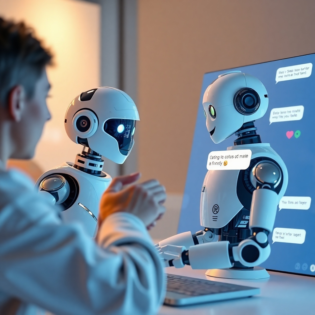 A photorealistic image depicting a user interacting seamlessly with a friendly and helpful chatbot on a website or app interface.  The visual should emphasize a clean, intuitive interface and a positive interaction, showcasing a helpful chatbot response with relevant information or assistance. The style should be modern and user-centric.