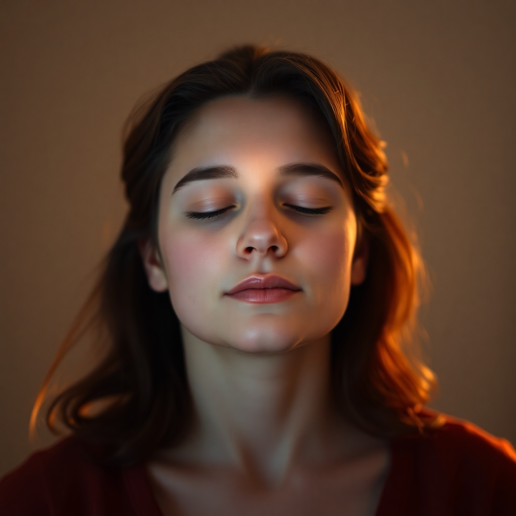 A photorealistic image of a person looking inward, perhaps meditating, with a soft glow emanating from within, suggesting inner peace and self-awareness.  Warm lighting, natural colors, calm expression. 4K resolution, highly detailed.