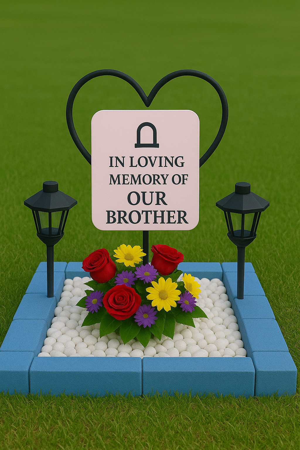 A vibrant and colorful display of various floral arrangements suitable for gravesites, showcasing different styles, colors, and seasonal options. 4K resolution, bright and cheerful.