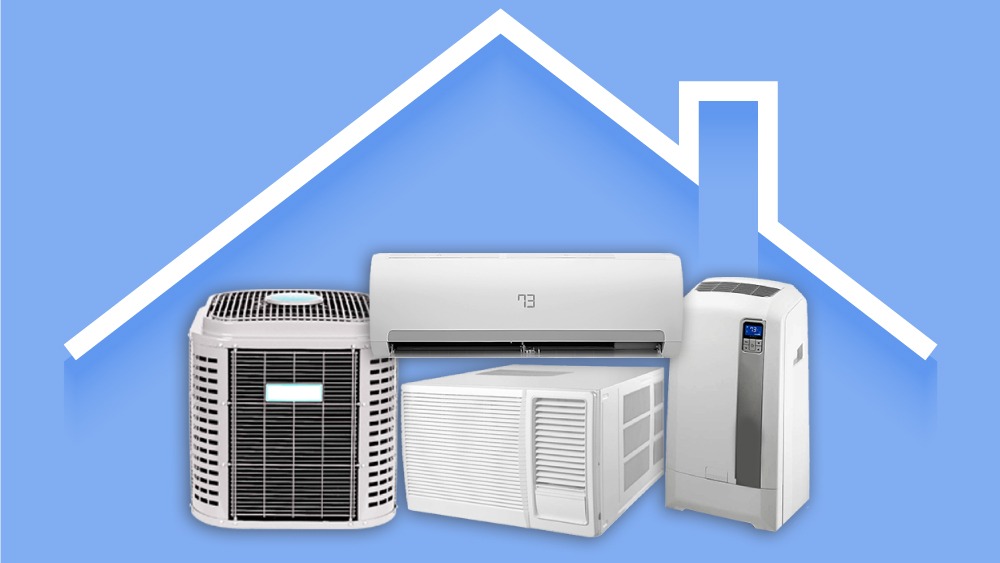 A photorealistic image, ultra-high quality, depicting two uniformed technicians expertly installing a new air conditioning unit in a modern home.  The lighting is bright and natural, streaming in from a nearby window, casting soft shadows. The color palette consists of warm, earthy tones from the house, contrasting with the cool metallic tones of the AC unit. The camera angle is from a slightly elevated position, giving a clear view of the installation process. Texture details are critical; show the smooth metal of the unit, the texture of the drywall, and the details on the technician’s tools.  Environmental elements include well-maintained walls, a clean work area, and a modern home setting. Props include necessary tools, a level, and safety equipment. Style reference: a blend of photojournalistic realism and advertising photography. The image emphasizes professionalism and quality workmanship.