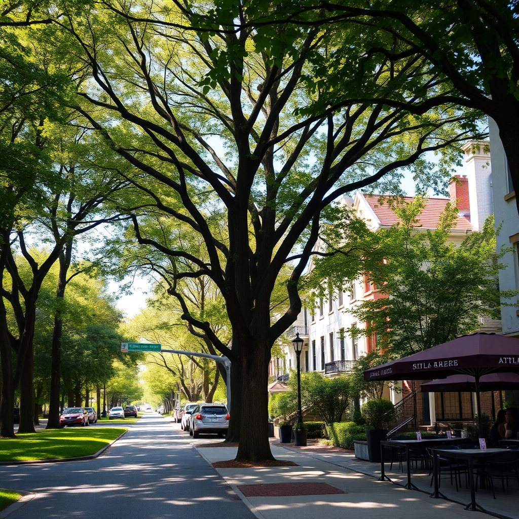 Inman Park Victorian architecture and trees