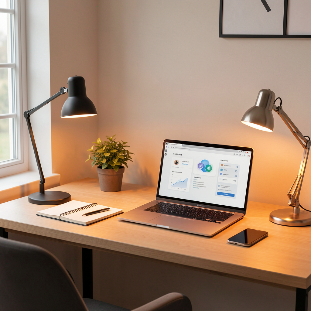 Home office for building an online business