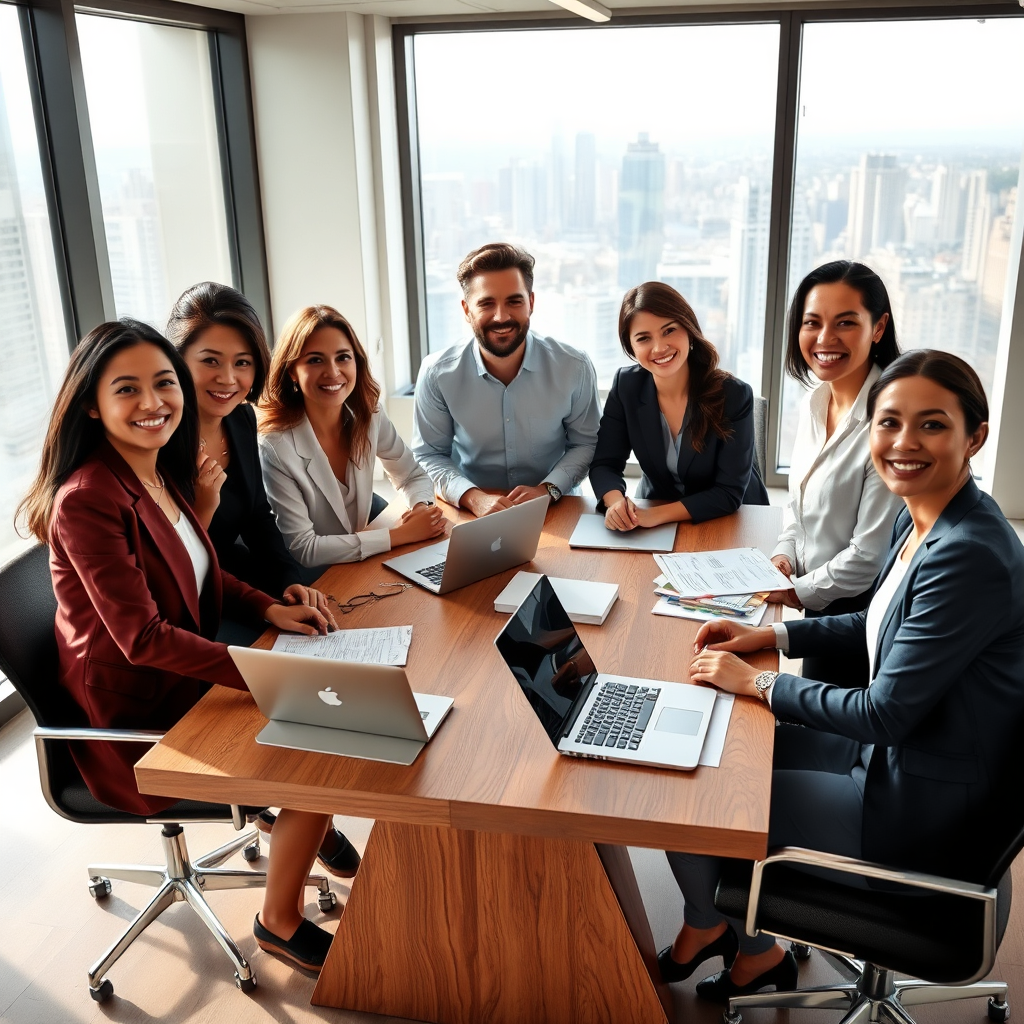 Professional business team collaborating