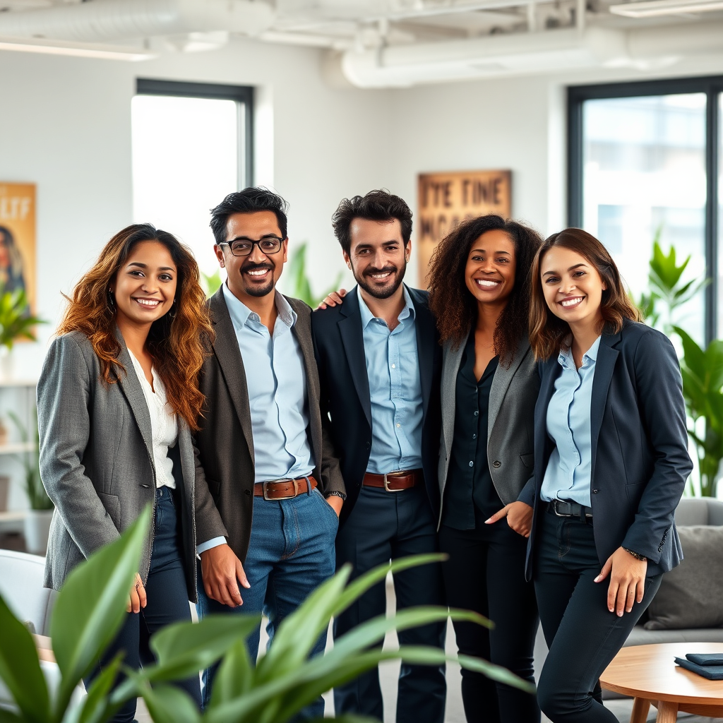 Diverse professional team in modern office