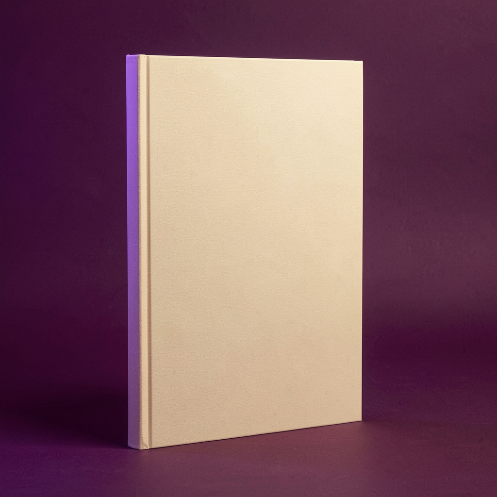 Blank hardcover book cover