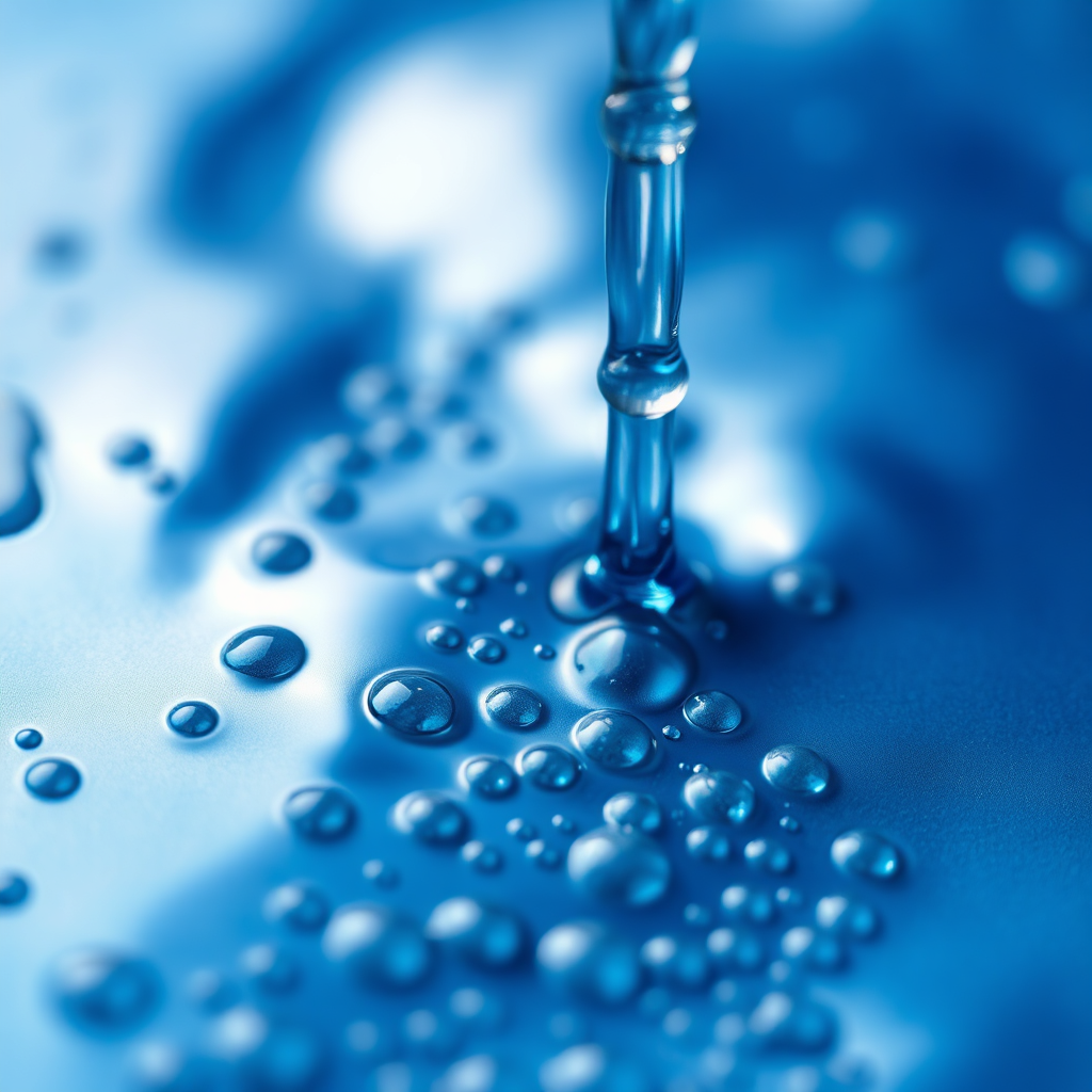 Hydrophobic ceramic coating beads on blue paint