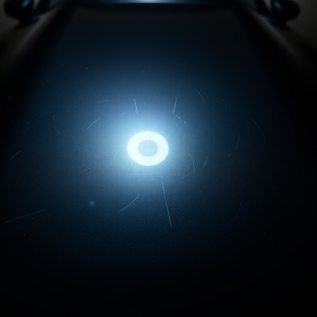 Before paint correction with severe swirl marks