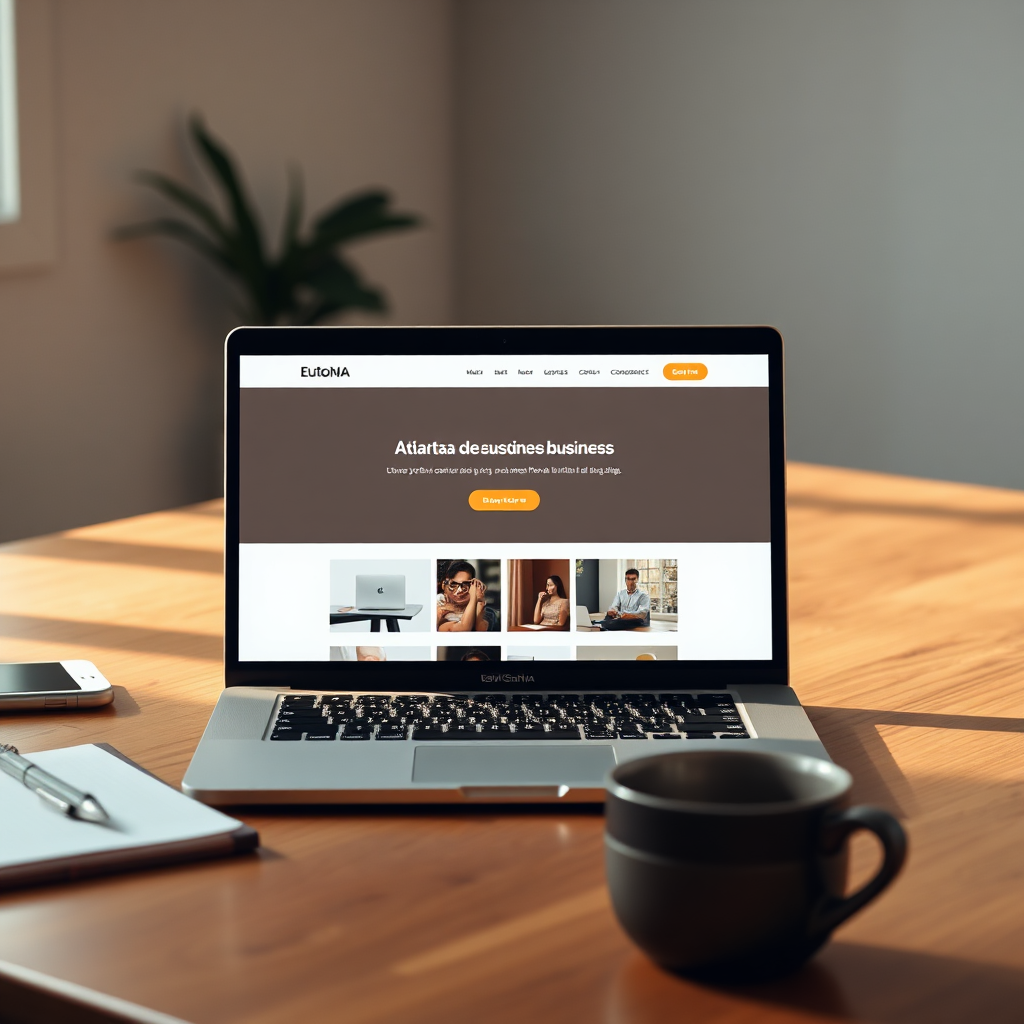 Website design showcase on laptop