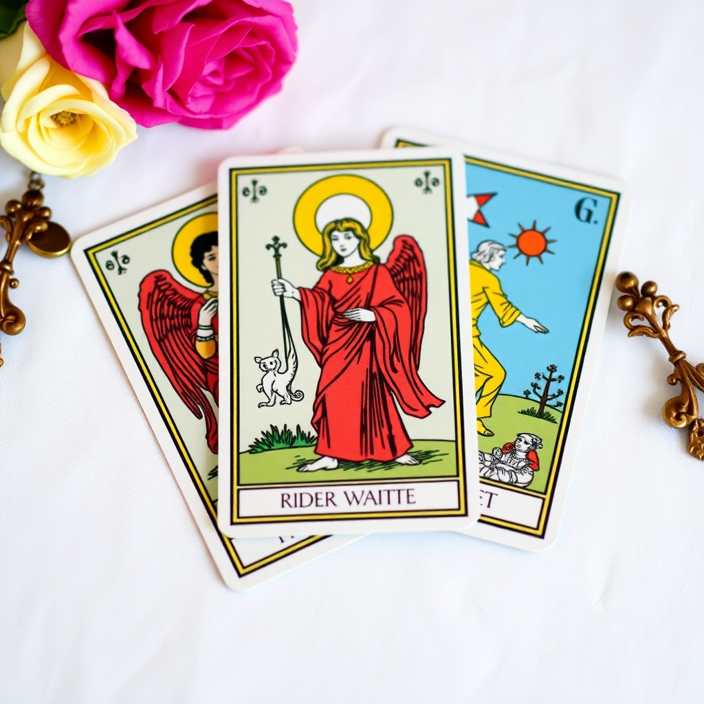 Depict a thoughtful individual engaging with a Tarot card spread, reflecting deep contemplation, surrounded by symbols of challenges, in contrast to another scene where a person interacts with Oracle cards, receiving uplifting messages amidst serene nature and bright, open skies.