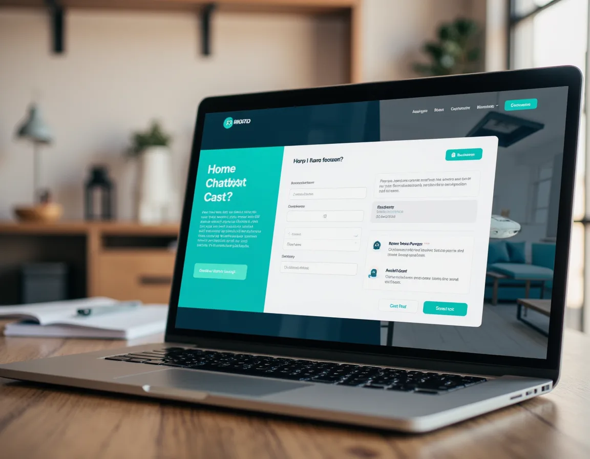 Home service website with chatbot lead form helping visitors submit inquiries quickly.