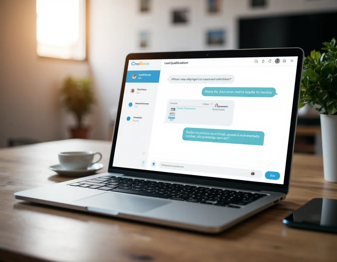 AI chatbot collecting service type, location, urgency, and contact details from a home service lead.