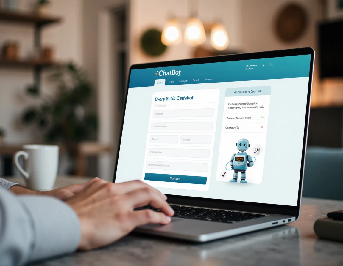 Conversational chatbot helping a website visitor share contact details instead of filling out a passive form.