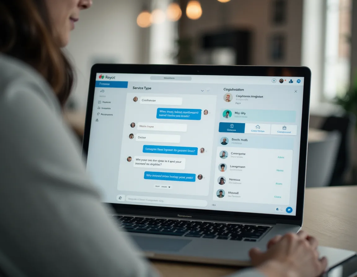 Home service chatbot collecting service type, urgency, location, and contact details from a website visitor.