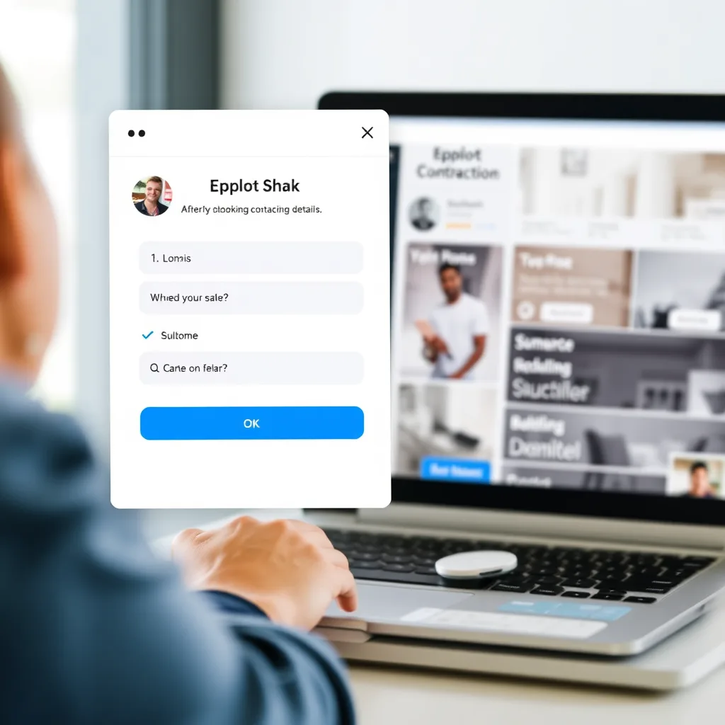 Chatbot collecting customer contact details and service request information for a home service company.