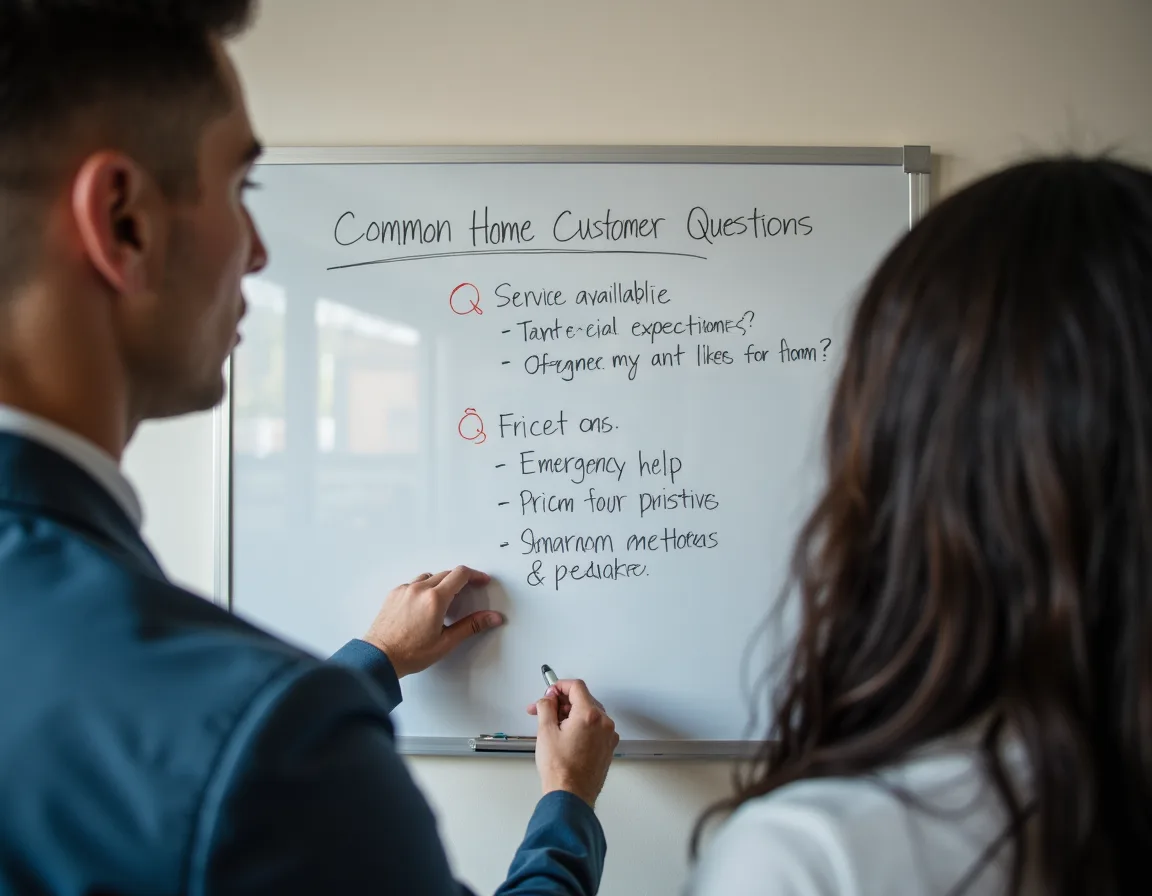 Planning common customer questions for an AI chatbot that supports home service inquiries.