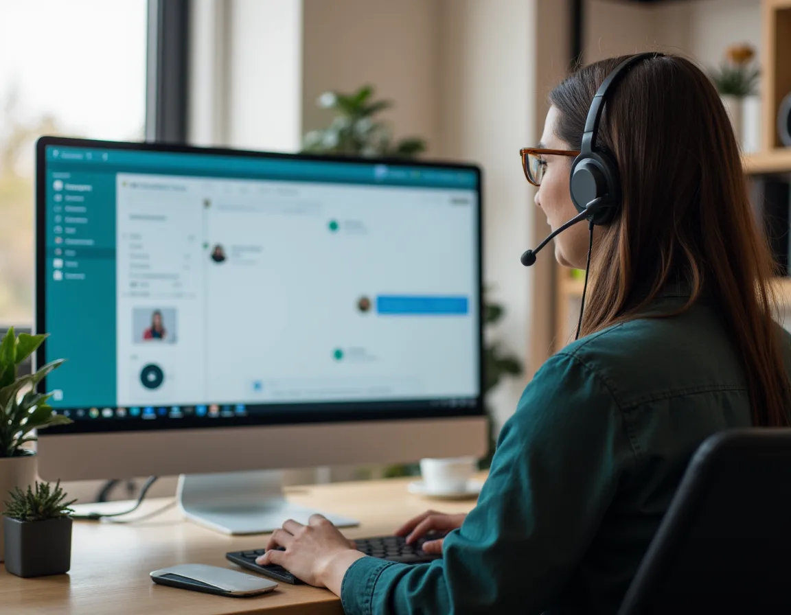 Customer support agent managing AI chatbot inquiries and CRM follow-up for a home service business.