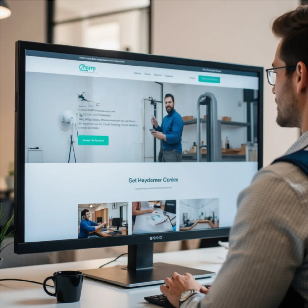 Modernized home service website design with professional layout and clear service messaging.