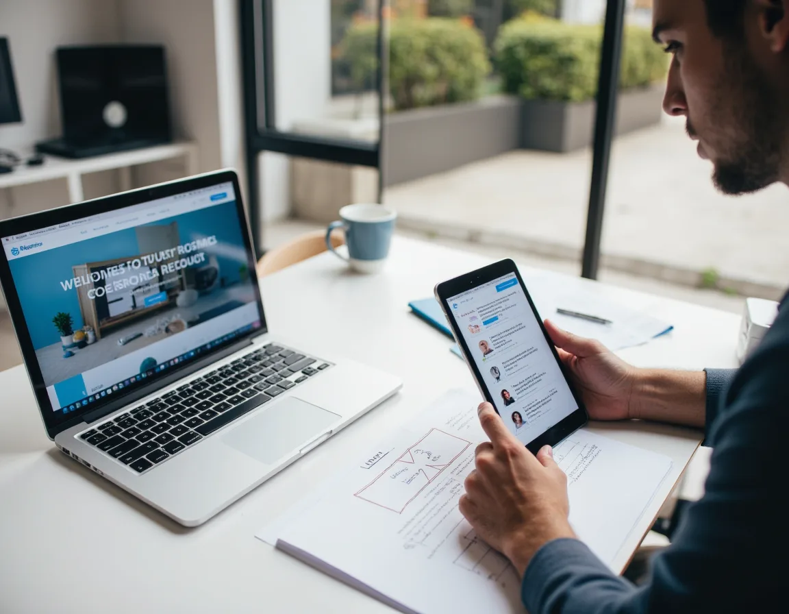 Website design process for a home service business.