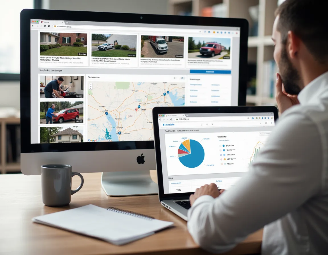 Local service video campaign dashboard for home service marketing.
