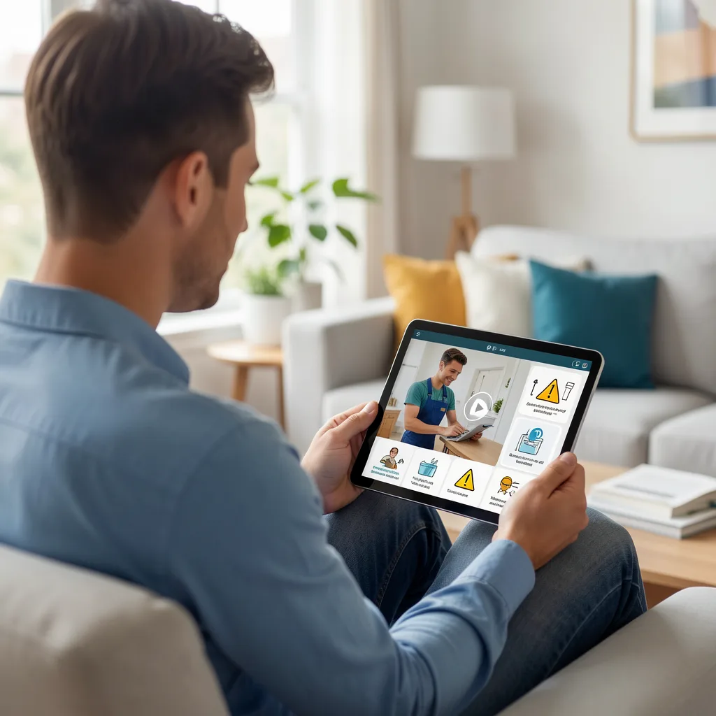 customer reviewing explainer video content for homeowners